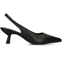 Manfield Schwarze Slingbackpumps aus Leder | Größe 39