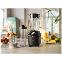 Philips Standmixer 3000 Series, Glasbehälter, 2 Geschwindigkeiten, 1.25 L, 600 W, Schwarz (HR2291/41)
