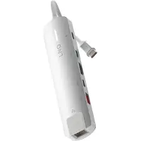 LINQ 6in1 PRO USB-C Multiport Hub 140W, Kabelgebunden, USB 3.2 Gen 2 (3.1 Gen 2) Type-C, 140 W, 10,100,1000,2500 Mbit/s, Grau, Weiß, 4K Ultra HD