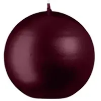 Kopschitz Kerzen Kugelkerzen Metallic Glanz Rotbraun Burgundy Ø 80 mm, 6 Stück