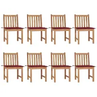 vidaXL Gartenstühle 8 Stk. mit Kissen Massivholz Teak , Gartenstühle Design 2024