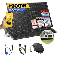 Solakon Balkonkraftwerk 900W Solaranlage mit Garten Halterung Steckerfertig Komplettset Photovoltaik Anlage 800W, Kabellänge: 5m, - onLite
