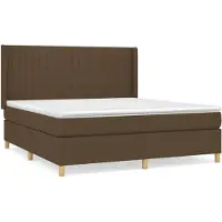 Syfax Boxspringbett mit Matratze Dunkelbraun 160x200 cm Stoff
