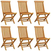 vidaXL Cloris Designermöbel Gartenstühle mit Beige Kissen 6er Set Massivholz Teak 2024 Neu