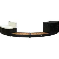 vidaXL "SALE 2026" Whirlpool-Umrandung Schwarz Poly Rattan & Massivholz Akazie - Poolzubehör DE3032349
