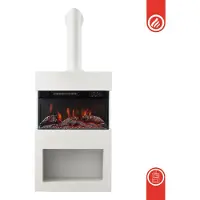 KAMINIO Elektrokamin HENRI mit Ofenrohr - Elektrischer Kaminofen mit Heizung, 3D-Flammeneffekt, LED-Ambientelicht, Holzfach, Fernbedienung - Weiß