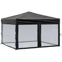 vidaXL "WINTER SALE" Partyzelt Faltbar mit Seitenwänden Schwarz 3x3 m - Pavillons & Partyzelte NEU5752702