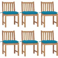 vidaXL "im Angebot" Gartenstühle 6 Stk. - bis 150 kg - mit Kissen Massivholz Teak - Stapelsessel CC3006