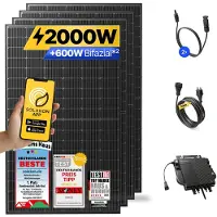 Solakon Balkonkraftwerk 2000W Solaranlage Steckerfertig Komplettset Photovoltaik Anlage 800W, Kabellänge: 10m, - onPower