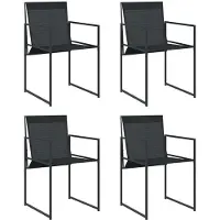 vidaXL Gartenstühle 4 Stk. Schwarz Stahl und Textilene