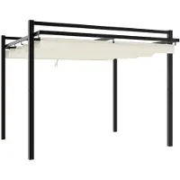 vidaXL Gartenpavillon mit ausziehbarem Dach Creme 3x3 m Aluminium