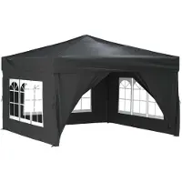 vidaXL Möbel Partyzelt Wasserdicht Design - Partyzelt/ Festzelt - Faltbar mit Seitenwänden Anthrazit 3x3 m Top2330230