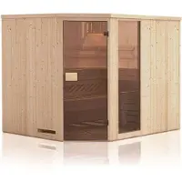 FinnTherm Sauna Family Naturbelassen 194 cm x 194 cm Wandstärke 40 mm