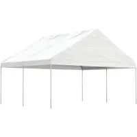 The Living Store Pavillon mit Dach Weiß 4,46x5,88x3,75 m Polyethylen