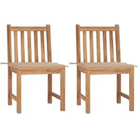 vidaXL Cloris Designermöbel Gartenstühle 2er Set mit Kissen Massivholz Teak 2024 Neu