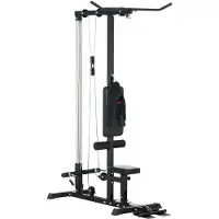 SPORTNOW Kraftstation Stahl Kunstleder Schwarz 140L x 108B x 197H cm