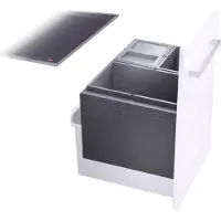Hailo 3631691 Abfallsorter TRIPLE XL mit 3-fach-Trennung - 54 Liter Volumen / 1x 28 Liter und 2x 13 Liter / 60 cm Schrankbreite