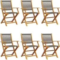 vidaXL "WINTER SALE"Gartenstühle - Gartenmöbel - Balkonstuhl 6er-set - multifunktional& Moderne - Klappbar Grau Massivholz Akazie - Stühle für Garten, Balkon NEU6028258