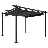 vidaXL Möbel Pavillon mit Ausziehbarem Dach 3x3 m Anthrazit - Pavillons & Partyzelte CLORIS9893764