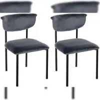 Proregal 2er Set Besucherstuhl IBIZA Samt HxBxT 78x52x53cm Samt Dunkelgrau Konferenzstuhl
