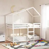 Prolenta Maison Exclusive - Dach für Kinderbett Weiß 203x80,5x142 cm Massivholz Kiefer