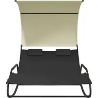 vidaXL "im Sonderangebot" Doppel-Schaukelliege mit Sonnendach Schwarz und Creme - 175,5x137,5x182,5 cm DEMöbel 7529890