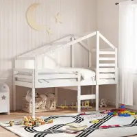 Prolenta Maison Exclusive - Dach für Kinderbett Weiß 188x82x113 cm Massivholz Kiefer