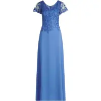 Vera Mont Abendkleid mit Stickerei in Paris Blue | Gr.: 38