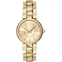 Armani Exchange Audora Round Gold Dial Watch AX4407