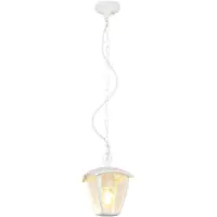TRIO Lighting Außenhängeleuchte VENTA, weiß, 17 x cm, Metall, IP44 dimmbar, weiß / opal, Aluminium