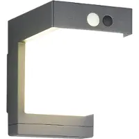 Reality LED, Außenwandleuchte, schwarz, Sensor, Akkubetrieb, L 15,5 cm