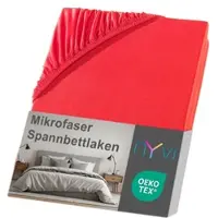 NYVI Spannbettlaken DreamScience Mikrofaser - Weich & Anschmiegsam, Rundumgummizug, Bügelfrei 140x200 - 160x200 cm rot