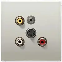 JUNG Mutimedia-Einsatz Cinch Audio/Composite Video/S-Video/ Miniklinke 3,5 mm (Edelstahl)