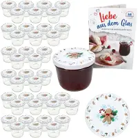 MamboCat 40er Set Sturzglas 230ml Einmachglas + TO-Deckel 82 Candyman eisblau + Heft