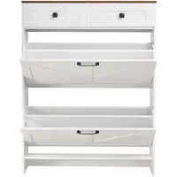 Vevor Schuhschrank mit 2 Klappen &amp; Kippschutz &amp; Schubladen