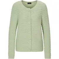 Goldner Strickjacke "Ajourjacke in Querrippen-Optik" modischer Strukturstrick