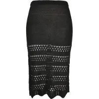 Urban Classics Ladies 3/4 Crochet Knit Skirt Black Größe: XL | Midiröcke Outlet | Damen | Schwarz