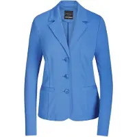 Goldner Jackenblazer "Viskoseblazer mit Reverskragen", Damen, Gr. 40, blau, Obermaterial: 67% Viskose CV. 27% Polyester PES. 6% Elasthan EL., Blazer Jackenblazer, stretchbequeme Jerseyqualität