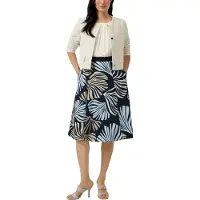 s.Oliver Black Label Midikleid Eingrifftaschen im Fabricmix und mit floralem Muster