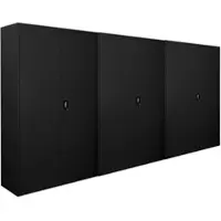 Proregal Mega Deal 3x Flügeltürenschrank ELEPHANT Metall Aktenschrank komplett montiert abschließbar 180x120x40cm Stahl 4 Ebenen Stahlschrank Schwarz