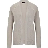 Goldner Strickjacke "Strickjacke mit Strickbandblende" aus Bändchengarn gestrickt