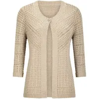 Goldner Strickjacke "Elegante Strickjacke mit Rippenblende" figurschmeichelner Style