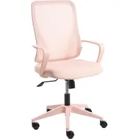 Beliani Bürostuhl Pastellrosa aus Mesh Stoff Höhenverstellbar Drehbar Wipp Funktion Modernes Design Schreibtischstuhl Drehstuhl für Home Office Büro