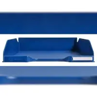 Exacompta Briefablage BEE BLUE Combo-Midi, für Dokumente im Format A4+, stapelbar, Etikettenhalter, Kunststoff, marineblau, 6 Stück