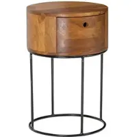 KADIMA DESIGN Nachtkonsole Massivholz Metall 40x40x60 cm Nachttisch Braun in Massivholz | Gr.: onesize