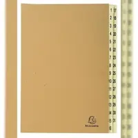 Exacompta 22219E 6x Ordnungsmappe mit 31 Fächern von 1-31 Kraft, für DIN A4 - Braun