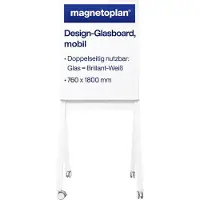 MAGNETOPLAN mobile Glas-Magnettafel 76,0 x 180,0 cm weiss