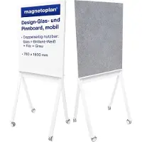 MAGNETOPLAN Moderationswand 76,0 x 180,0 cm grau, weiss