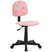 CARO-Möbel Drehstuhl ALPACA für Kinder Kunstleder in pink, Kinderschreibtischstuhl höhenverstellbar ergonomisch mit Lama Motiv, Scchreibtischstuhl auf Rollen