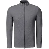 Gant Strickjacke "MICRO TEXTURED COTTON ZIP" Regular fit mit Stehkragen